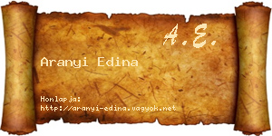 Aranyi Edina névjegykártya